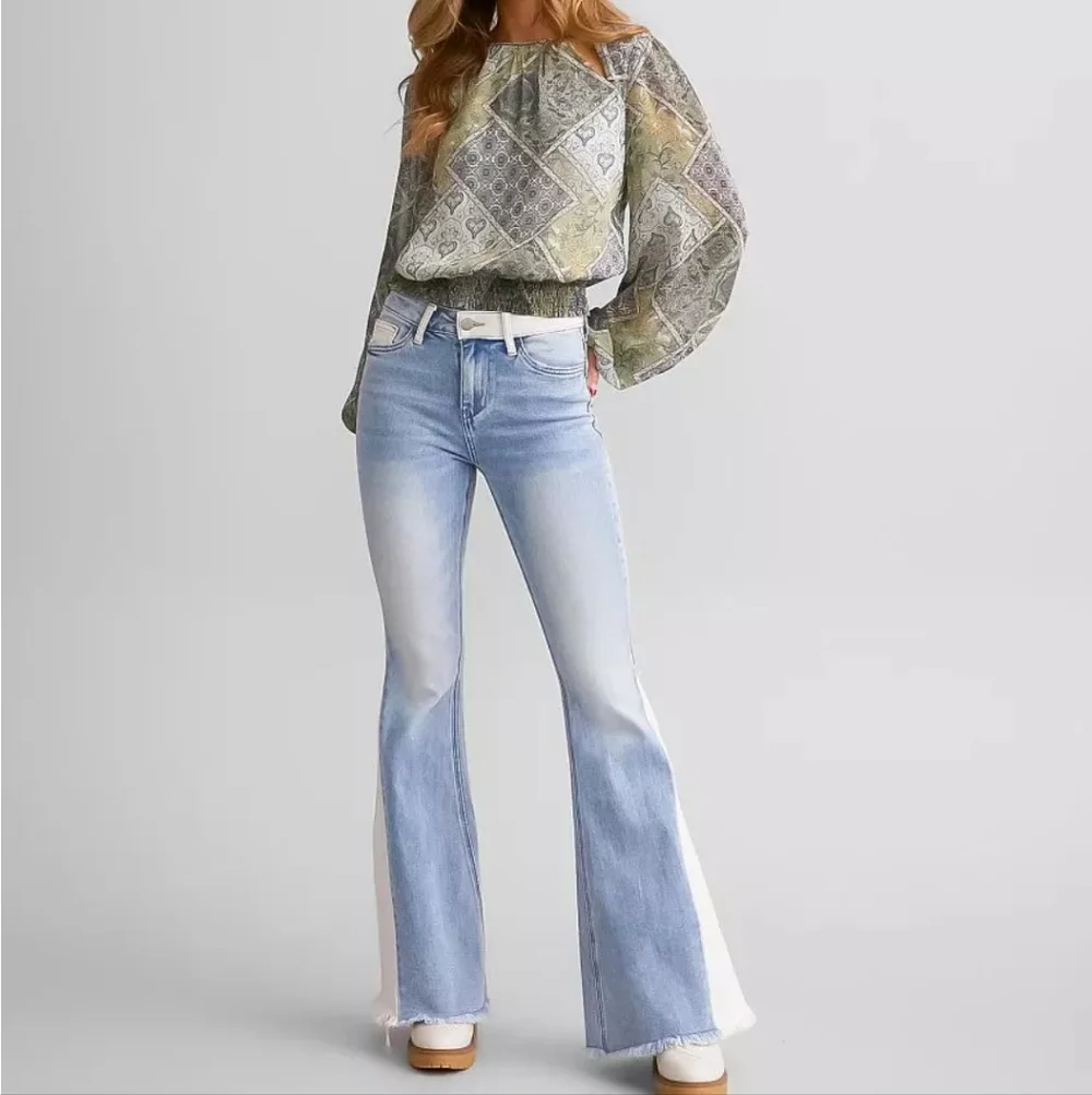 Flying Monkey Two-Tone Flare Jeans - Picture 6 of 15